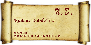 Nyakas Debóra névjegykártya